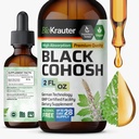 BIO KRAUTER Black Cohosh Root Tincture - Vegan Black Cohosh Supplements Women Support - Alcol e Sugar Free - 2 Fl.Oz.