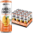 Bevanda d'idratazione scintillante dell'energia dell'aminoacidi dell'ottimo Nutrition, elettroliti, caffeina, aminoacidi, BCAAs, senza zucchero, lama d'arancia, 12 Fl Oz, 12 Pack (vasoio di maggio dell'imballaggio)