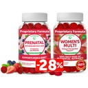 Vitamina Prenatale Lunakai e Gummie Multivitamina Donna Bundle - Gomma Multivitamina Gravidanza con Acido Ferro e Folico - con il 100% Valore Giornaliero di 16 Vitamine e Minerali Essenziali - 30 giorni di fornitura