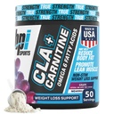 BPI Sports CLA+Carnitina – CLA L Carnitina & Linoleic Acid – L Carnitina Supplemento per la perdita di peso, Metabolismo & Magra – Caffeina Free – Uva – 50 Serve – 12.34 oz