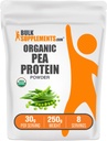 BulkSupplements.com Polvere di proteine di pea organica - polvere di proteine vegetali e vegani - senza glutine e senza glutine, 30g per porzione, 250g (8.8 oz) (pacchetto di 1)