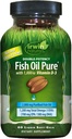 Olio di pesce a doppia potenza puro da Irwin Naturals, Citrus Flavor con vitamina D-3, 60 Liquid Soft-Gels