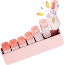 Organizzatore di pillole settimanali 1 volta al giorno - Travel Pill Box 7 giorni, Contenitore di cassa di pillole di grande medicina per il supplemento giornaliero di vitamina Fish olio, organizzatori di pillole della settimana portatile Dispenser titolare, rosa