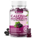 Calcio Magnesio Zinco con vitamina D3 Supplemento, Zucchero Gratuito Calcium Gummies per Donne Uomini, Alte Assorbimento Zinco Gummies per Bone & Muscolo e Salute Immune, Vegan Elderberry Flavor - 60 Conte