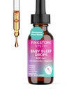 Gocce di sonno della cicogna rosa, supporto naturale dormire senza melatonina per neonati, bambini e bambini, sonno di aiuto con camomilla e magnesio, Baby Essentials per il tempo di letto, 1 oz, 30 Servings