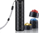 Organizzatore di vitamina di viaggio Ankomn – Organizzatore giornaliero impilabile con coperchio di twist sicuro, Airtight e leggero per on-the-Go. durevole BPA-Free materiale, grande per pillole, integratori e vitamine (nero)