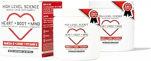 Scienza di alto livello CoQ10, Omega-3, vitamina E, cardiologo formulato per il cuore + corpo + salute mentale, DHA / EPA, antiossidante per l'energia, Olio di pesce biodisponibile superiore, senza glutine, 60 Softgels - 2 Pack
