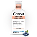 Rilievo di congestione della tosse pulita di Genexa & Chest, Dye Free, 0% Additivi artificiali, Multi-Symptom Massima resistenza Rilievo della tosse Syrup, Suppressivo della tosse di Cough & Expectorant, aroma di mirtillo organico, 6 fl oz