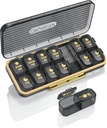 Pill Organizer 2 volte al giorno, 7 giorni Am Pm Pill Box - Acedada settimanale Pill Organizer Twice A Day, Portable Rimovibile Daily Medicine Contenitore Case per Vitamin Fish Oil Supplement, Nero Grigio
