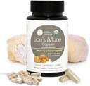 Erboristeria Lions Mane Supplemento capsule, Realizzato con leoni organici polvere di mane per Clarity Mentale e Integratori di messa a fuoco, 800mg Lions Mane Powder Organic Mushroom Supplement 90 Caps