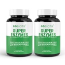 Integratore di enzimi digestivi GOBIOTIX con prebiotici e probiotici per le donne e gli uomini - Salute del fegato, Digestione del glutine, Assorbimento del lattosio, Pillole dietetiche basate sulle piante - 120 capsule
