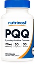 Nutricost PQQ (Pyrroloquinoline Quinone) 20mg, 30 Capsule - Capsule Vegetariani, Non OGM, Gluten Free