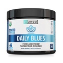 Zhou Daily Blues - Polvere di Spirulina Blu Organico, Blue Algae Energy Superfood Supplemento per Smoothie, Vegan Drink Mix - Blueberry Flavor, 4.22 oz (25 Serve)
