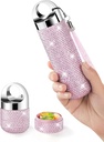 Zannaki metallo Bling Pill Organizer, viaggio impermeabile settimanale Pillola Box, Portatile grande lega di alluminio Pill Case Container, BPA Free 7 giorni Daily Medicine Organizer Holder per vitamina, olio di pesce, rifornimento