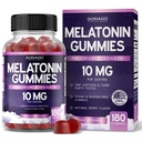Melatonin Gummies 10mg per Adulti (180 Count) - Rapido Dissolvere Melatonin Gummies - Gomma per Adulti Contiene 10mg - Alta Potenza - Mixed Berry Flavor - Non-GMO, Vegan Supplement & Made in Italy