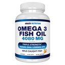 Arazo Nutrition Wild Caught Omega 3 Fish Oil – 90 Gel Morbidi – 4,080mg Alto EPA 1200mg DHA 900mg Limone Flavor Burpless Softgels