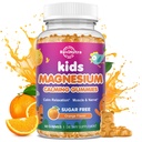 Gummie di Magnesio calma per i bambini - Magnesio Glycinate Supplemento per il sonno, il cervello, Immune & Bone Salute - Grandi Gummie di Magnesio di Degustazione per Bambini & Adulti - Vegan Sugar Free Orange 60ct