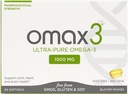 Omax3 Natural Omega 3 Fish Oil Pills 1500 MG EPA DHA - Omega3 Fatty Acid Integratori Muscolo e Giunto - Gluten Free, Wild Caught, Non OGM, 60-Giorni di alimentazione Blister imballato (2 scatole)