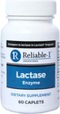 RIABORATORI 1 LABORATORI Lattasi Enzima Supplemento dietetico (60 Caplets, 1 Bottiglia) - Aiuta a prevenire gas, Bloating e diarrea da prodotti a base di latte