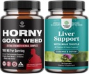 Bundle of Horny Goat Weed for Men - Supplemento maschio ad alta resistenza per Stamina & Energy e Liver Cleanse Detox & Repair - Silymarin Milk Thistle with Dandelion Root Choline Beetroot Artichoke Extract
