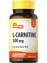 Sundance L-Carnitine Tartrate Supplemento 500mg | 60 capsule | Forma gratuita Aminoacido | Non OGM e Gluten pillole gratuite