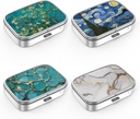 Pill Box 2 Compartment Piccolo caso di pillole,portabile per il supporto del contenitore del contenitore dell'organizzatore della pedana tascabile o del persino per contenere vitamine, farmaci, olio di pesce e integratori(4PCS)