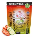 PolvereVitamin Electrolytes Powder Plus (100 Servings) Fragola Cetriolo Electrolyte Polvere Zero Calorie Keto,0Sugar, No Maltodextrin, 1000mg Potassium, 120mg Calcium, 120mg Magnesio, Polvere di idratazione