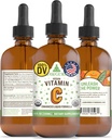 RawGuru Organic Vitamin C Tincture - Liquid Vitamina C con Trace Minerals - Nano-Processed Antiossidante & Immune Support Supplemento Tintura - 30 Serve di Vegan Gocce per 120 ml, Confezione da 1