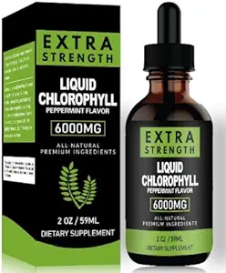 Gocce liquide di clorofilla per la pelle chiara & Energy Boost - Integratore di supporto immunitario Clorofilla liquida per la salute del fegato - Deodorante interno - Antiossidante- 2 FL OZ