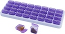 Organizzatore mensile di pillole, grande scatola di viaggio di pillola 31 giorno, caso di pillole giornaliere, contenitore di supporto di pillole per la vitamina, medicina, supplemento, olio di pesce, viola