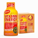 Vitamin Energy Immune+ Extra Strength Energy Shot – Orange Burst – 100% DV B-Vitamins & 260mg Caffeina – Zero Calories, Sugar-Free, Vegan, – Immunity & Energy Support – 1.93 fl oz, 4-Pack