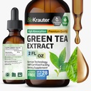 BIO KRAUTER Estratto di tè verde Gocce liquide - Integratori di tè verde - Sorgente antiossidante - Alcol e Sugar Free - 2 Fl.Oz.