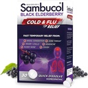 Sambucol Cold and Flu Relief Tablets - Medicina Fredda Omeopatica, Rimedio per Adulti, Black Elderberry per Colds, Zinc Remedy - 30 Conte