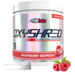 Polvere pre allenamento di EHP Labs OxyShred Pre - Polvere pre-allenamento con L Glutamina e Acetil L Carnitina, Energy Boost Drink - Refresh lampone, 60 Servings