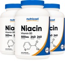 Niacin Nutricost (Vitamina B3) 500mg, 240 capsule (3 bottiglie) - Flush di niacina
