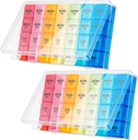 Dandat 2 Pack XL Large Weekly Pill Organizer 4 volte al giorno organizzatore di pillole di grande medicina Organizzatore 28 giorni Pill Box Organizzatore settimanale 7 giorno Pill Dispenser 4 volte al giorno