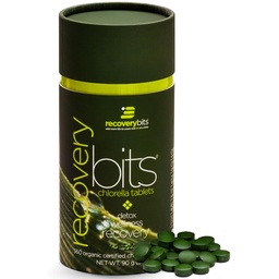 RECOVERYbits - Organic Chlorella Tablets - Plant-Based Algae Superfood - Chlorophyll - Cracked Cell Wall - Energy - Immune System - Detox - Keto - Vegan - Non-GMO - Small Canister - 360 Tablet