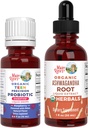 MaryRuth Organics Precision Probiotic Drops for Teens (Raspberry) & Ashwagandha Drops | USDA Organic | Vitamine per Gut Health, Relax, &amp; Total Wellness | Vegan, Non-GMO, Gluten Free