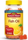 Natura fatta Olio di pesce Omega 3 Gummies, Omega 3 Integratori di olio di pesce, Sostegno di cuore sano, 150 Gummies, Alimentazione di 75 giorni