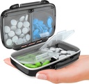 BEXEEN piccolo contenitore di pillole per borsa Mini caso di pillole - medico organizzatore di pillole viaggio - portatile contenitore di pillole compatto portacandele Moisture Proof Pocket Vitamin Organizer 4 Kit di farmaci per il confronto