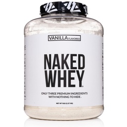Polvere di proteine del siero di vaniglia NAKED - tutta la polvere di proteine del siero di erba naturale, aroma di vaniglia, zucchero di cocco organico, 5Lb Bulk, senza OGM, senza soia, senza glutine - 61 Serve