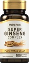 Piping Rock Ginseng Complex Capsule | 100 Count | con Royal Jelly | Non OGM, Gluten Free Supplement