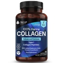 Pure Marine Collagen 100% Marine Collagen Tipo 1 1300mg - Peptidi di collagene idrolizzati potenziati con acido ialuronico & vitamina C, integratori di collagene ad alta resistenza per le donne e gli uomini, 60 compresse
