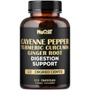 Integratore Pepe di Cayenne con radice curcumina curcuma, radice di zenzero, bark di cannella di Ceylon & di più - Sistema immunitario, Joint Health & Digestive Health Support - 210 capsule