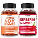 ADK Gummies Vitamina D3 K2 (60 Gummies) Zucchero Vitamina D3 K2 - Supplemento con D & K - 10 Vegan Supplemento - Gummie di Berberina con Cannella di Ceylon per Adulto - Non OGM & Made in Italy