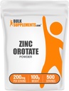 BulkSupplements.com Polvere di orotato di zinco - Supplemento di minerali di zinco, per il supporto immunitario - Gluten Free, 200 mg per porzione, 100g (3,5 oz) (pacchetto di 1)