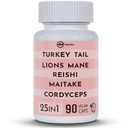 Turchia Tail 3000mg Lions Mane 3000mg Reishi 1500mg Miscela di funghi con Chaga Maitake Cordyceps Shiitake Field | Miscela di funghi | Pillole di messa a fuoco - 90 Conteggio (90 Conteggio di 1)