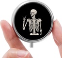Mini scatola di pillole, piccola scatola di pillole, scatola di pillole portatile, organizzatore di pillole carino per vitamine, farmaci, olio di pesce e integratori (skull)