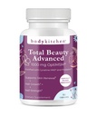 Body Kitchen Total Beauty Avanzato, Contiene Elastin, Keratin, Biotina e Acido Ialuronico, Supporta la crescita dei capelli, Rinnovamento della pelle, Forza delle unghie, Caps di verdure, 90 Conte