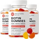 iRestore Hair Gummy Vitamine, Vegan Biotin Gummies for Hair Skin and Nails, Hair Growth Gummies for Women & Men, Biotin 10.000mcg, 3PK